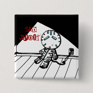Ledsen Robot-knapp Knapp