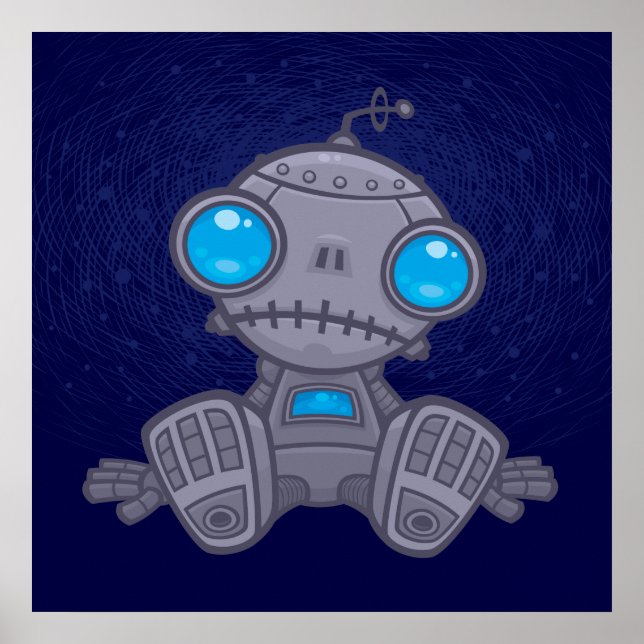 Ledsen Robot Poster (Framsidan)