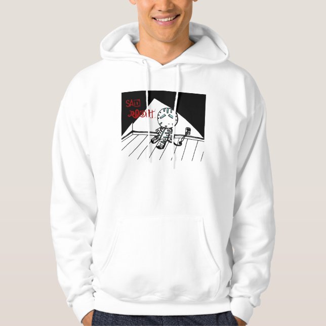 Ledsen Robot Shirts Hoodie (Framsida)