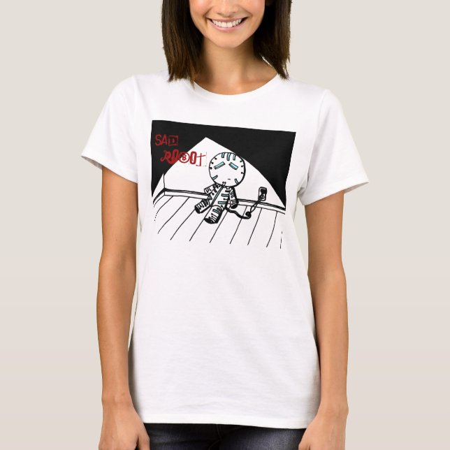 Ledsen Robot Shirts T-shirt (Framsida)