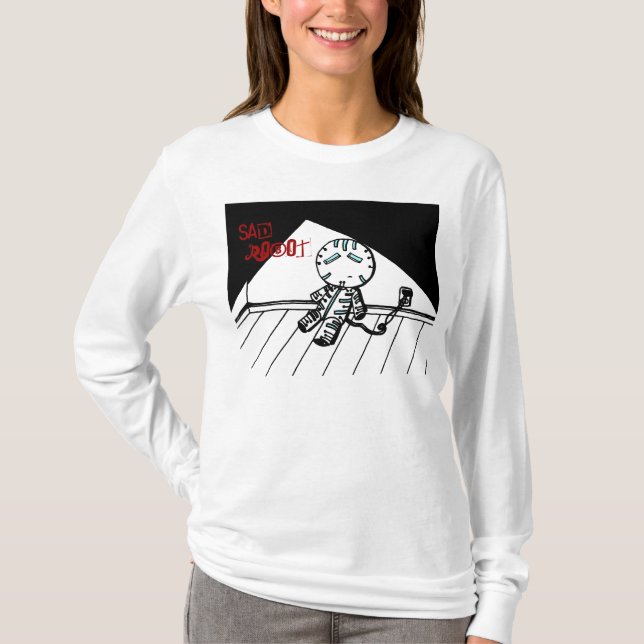 Ledsen Robot Shirts Tee Shirt (Framsida)