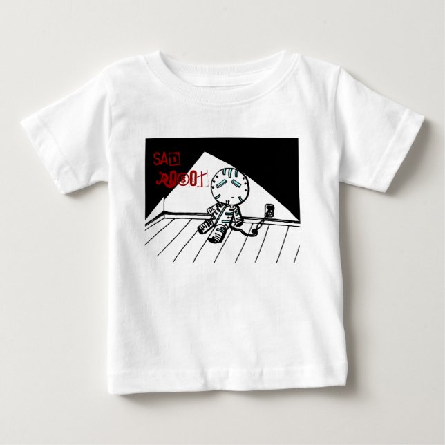 Ledsen Robot Shirts Tee Shirt (Framsida)
