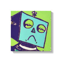 Ledsen Robot Wrapped Canvas