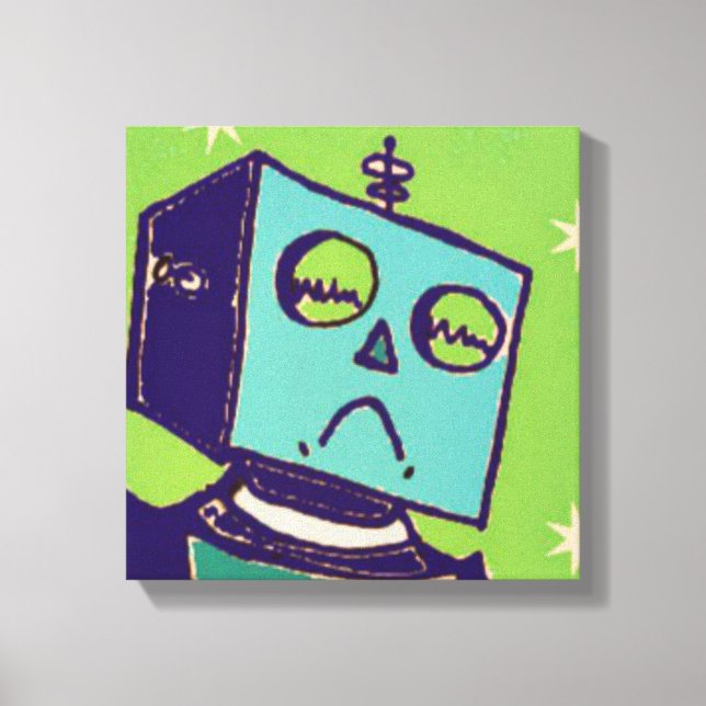 Ledsen Robot Wrapped Canvas (Framsida)