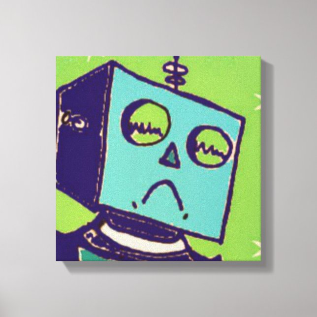 Ledsen Robot Wrapped Canvas (Framsida)