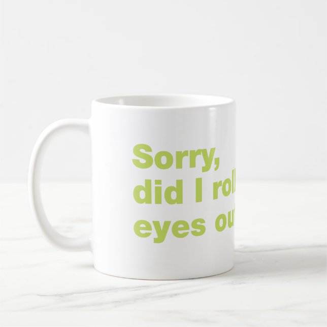 Ledsen, ryckte jag till med ögonen högt kaffemugg (Vänster)