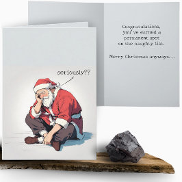 Ledsen Santa Naughty List jul Kort