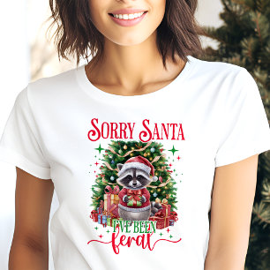 Ledsen Santa Vild Tvättbjörn Jul T Shirt
