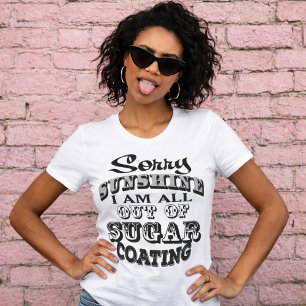 Ledsen Solsken Rollig T-Shirt (Vit)