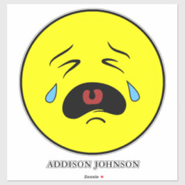 Ledsen som Gråter Tårar Emoji Gult Ansikte Lägg ti Klistermärken