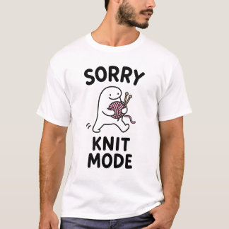 Ledsen Sticka Mode Roligt Sött Stickande Karaktär T Shirt