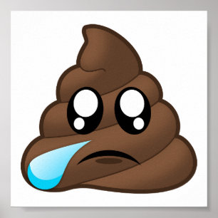 Ledsen Tear Poop Emoji Poster