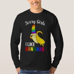 Ledsen Tjej Jag Gillar Bananer Hbtq Hbtq-stolthet T Shirt