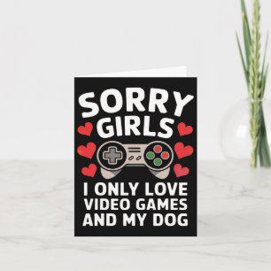 Ledsen tjejer jag älskar bara TV-spel och min hund Kort