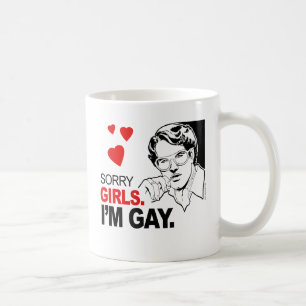 Ledsen tjejer jag är gay kaffemugg