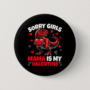 Ledsen tjejer mamma är min valentin dinosaurie som knapp