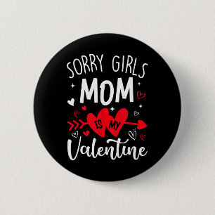 Ledsen Tjejer Mamma Är Min Valentineshjärta Alla H Knapp