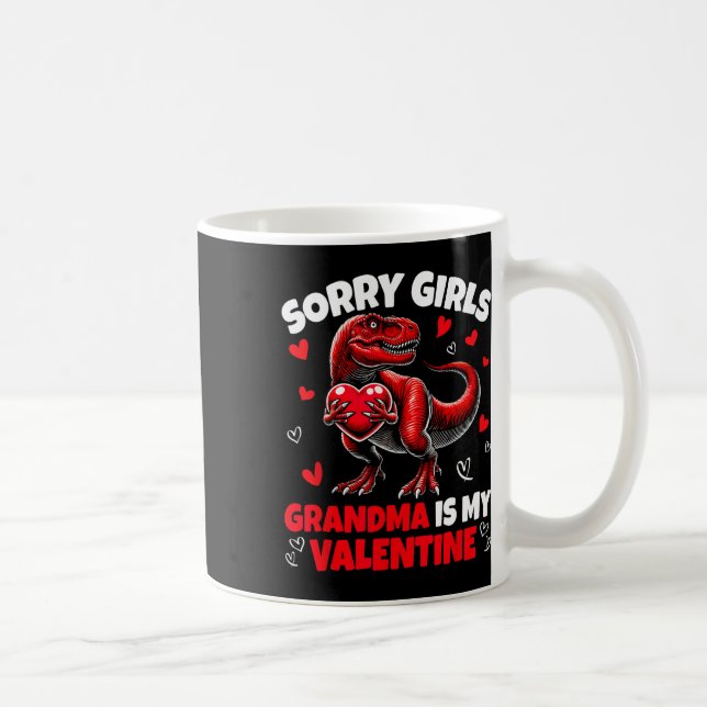 Ledsen Tjejer Mormor Är Min Valentine Dinosaurie H Kaffemugg (Höger)