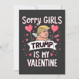 Ledsen tjejer Trump är min valentin Trump-älskare  Julkort