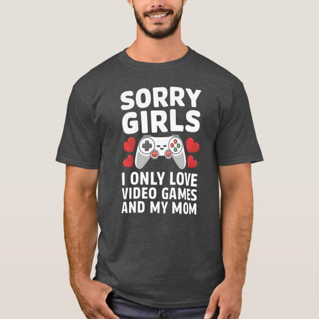 Ledsen tjejer videospel och mamma Premium vän T Shirt (Framsida)