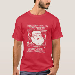Ledsen Tomte Dåliga Vänner Influenser Fula Jul T Shirt