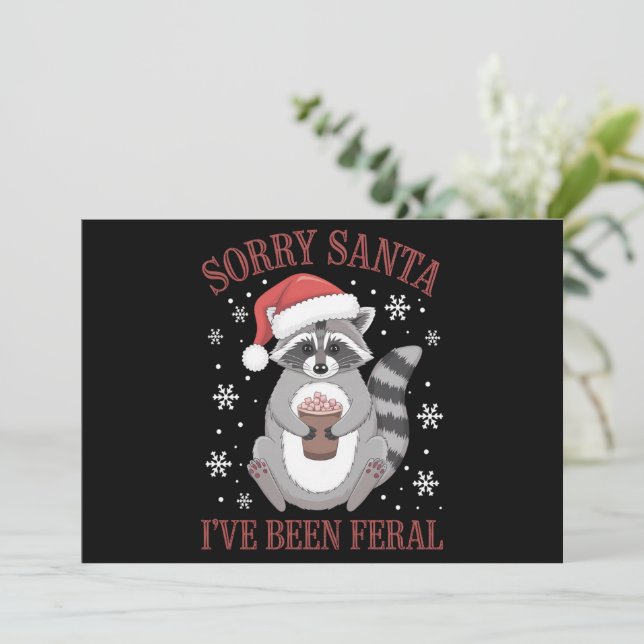 Ledsen Tomte, jag har varit vild Jultvättbjörn  Julkort (Stående Fram)