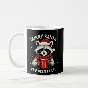 Ledsen Tomte Jag Har Varit Vild Röd Jul Tvättbjörn Kaffemugg