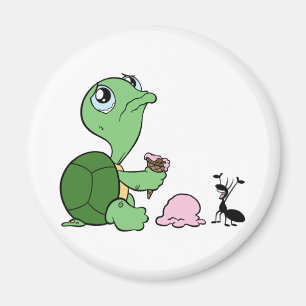 Ledsen Turtle Lycklig Ant Magnet
