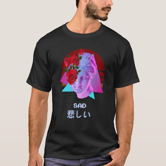 Ledsen Vaporwave Aesthetic Japanska T Shirt (Framsida)