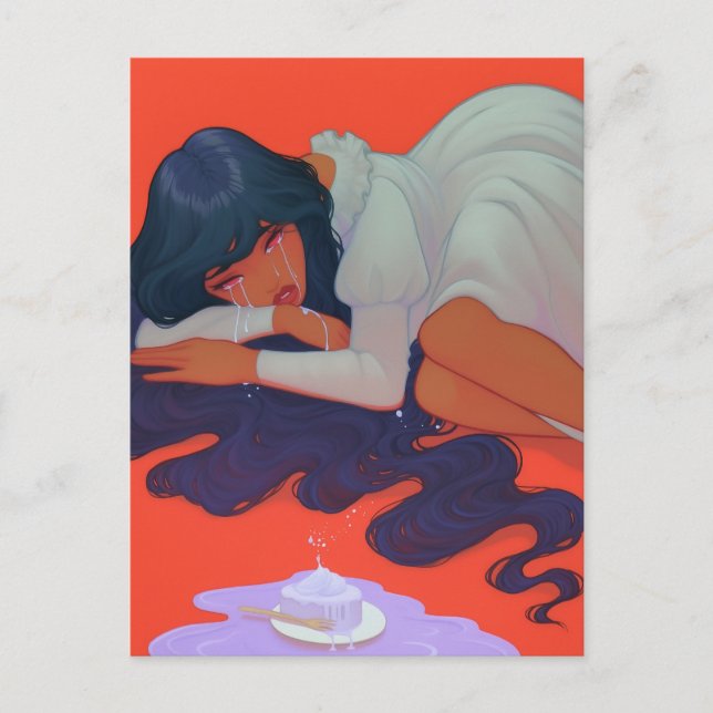 Ledsen Woman Vykort (Framsida)