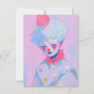 Ledsen Young Clown Vykort