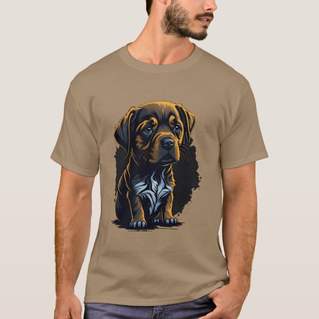 ledsens hund retro-pojke t shirt (Framsida)