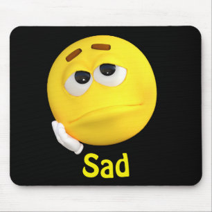 Ledset ansikte för Emoji Emoticontecknad Musmatta