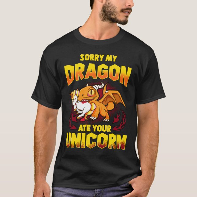 Ledset åt min drake din Unicorn T Shirt (Framsida)