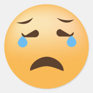 Ledsna Emoji Runt Klistermärke