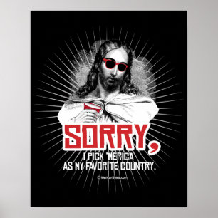 Ledsna Jesus - väljer jag Merica som mitt favorit Poster