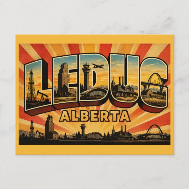 Leduc Alberta industriella bas Vykort (Framsida)