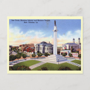 Lee Circle, New Orleans, Louisiana Vintage Vykort