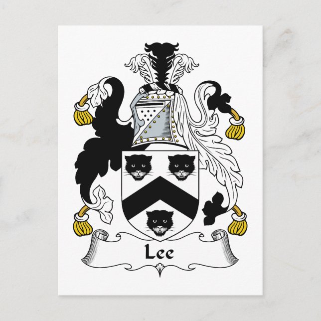Lee Family Crest Vykort (Framsida)