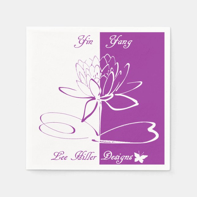 Lee Hiller Desiger Logotyp Accents White Violet Pappersservett (Framsidan)