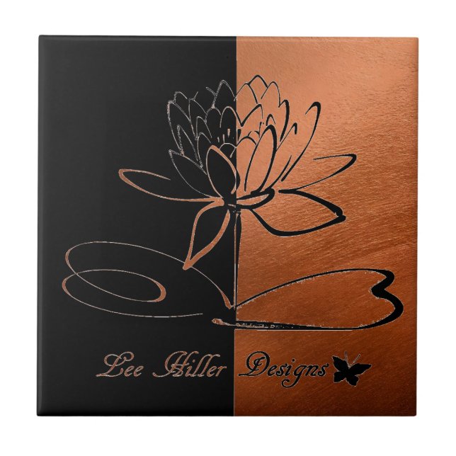Lee Hiller Designs Accents Black Copper Kakelplatta (Framsidan)