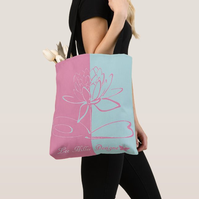 Lee Hiller Designs Accents Rosa Aqua Tygkasse (Närbild)