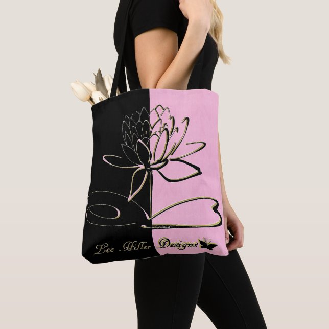 Lee Hiller Designs Accents Svart Rosa Guld Tygkasse (Närbild)