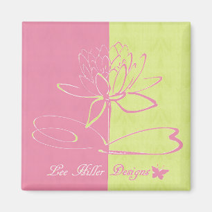 Lee Hiller Designs Logotyp Accenter Rosa Grön Magnet