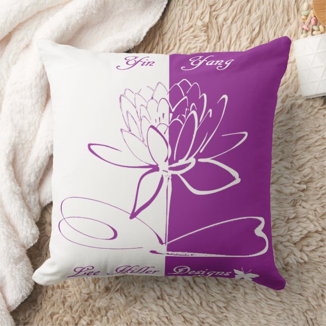 Lee Hiller Designs Logotyp Accenter Vit Violett Kudde (Filt)