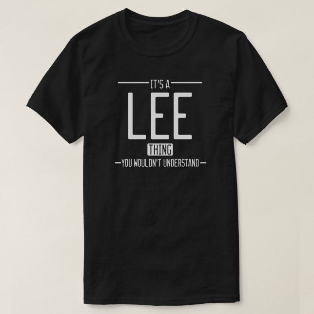 Lee roligt efternamn, kul familj t shirt (Design framsida)
