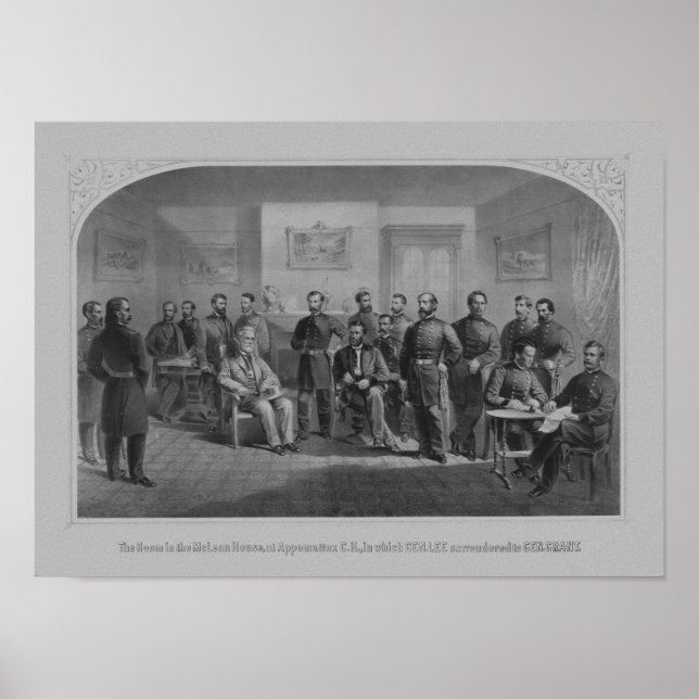 Lee Surrendering at Appomattox - Civil Krig Poster (Framsidan)