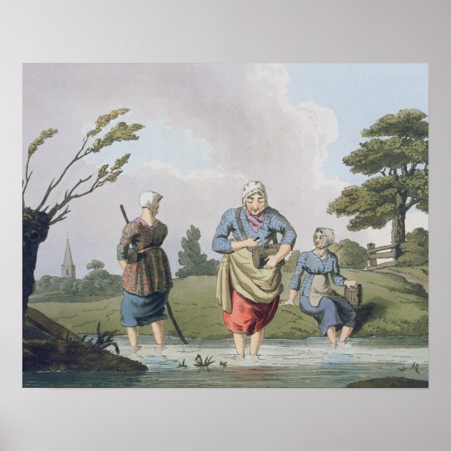Leech Finders från "Costume of Yorkshire" engrave Poster (Framsidan)