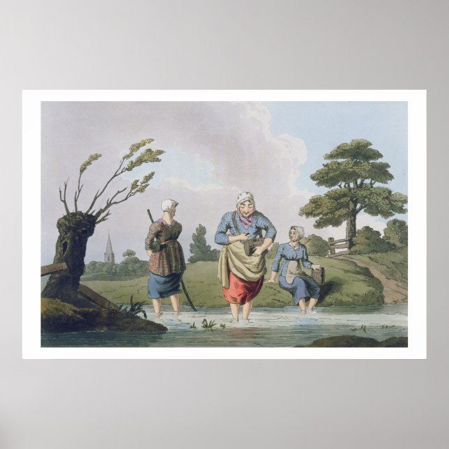 Leech Finders från "Costume of Yorkshire" engrave Poster (Framsidan)