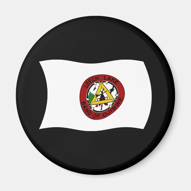 Leech Lake-reservationens flaggmagnet Magnet (Framsidan)